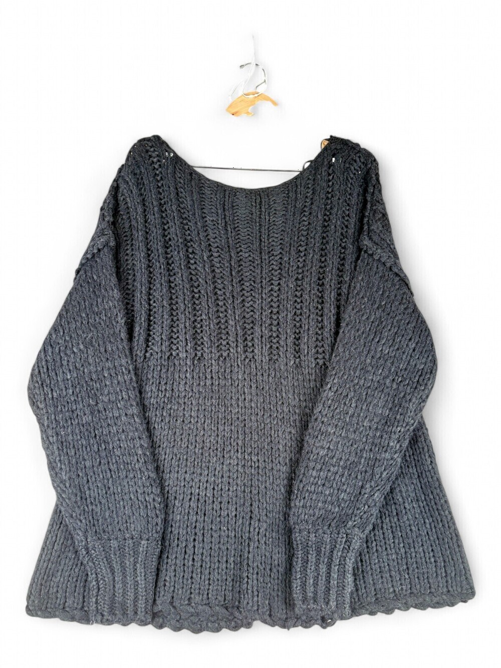 Free People Chunky Off-Shoulder Knit Sweater Size L